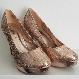 Rose gold high heels